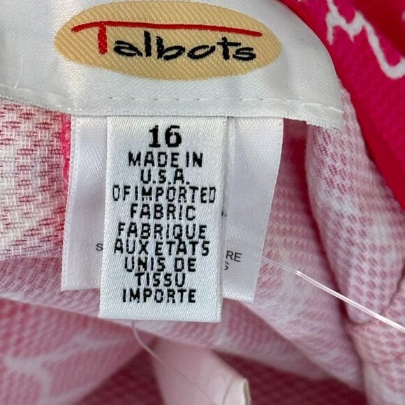 Talbots Women’s Size 16 Pink Floral Print Cotton Pants ankle new - Picture 5 of 13